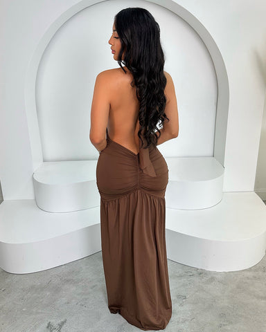 Anastasia Backless Maxi (Mocha) Anastasia Backless Maxi (Mocha)