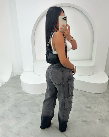 Acid Wash Trend Cargo Jeans Acid Wash Trend Cargo Jeans