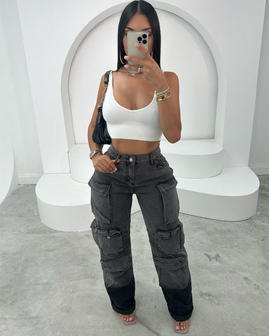 Acid Wash Trend Cargo Jeans Acid Wash Trend Cargo Jeans