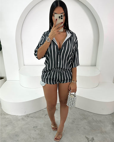 Alessandra Striped Short Set Alessandra Striped Short Set