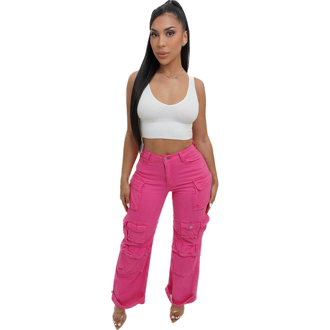 Hot Pink Cargo Pants – Luxe Fashion