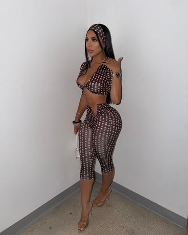 Dolce Mocha Capri Set (Headband Included)