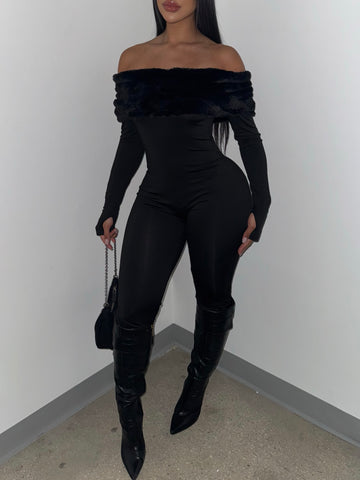 New York Nights Fur Jumpsuit