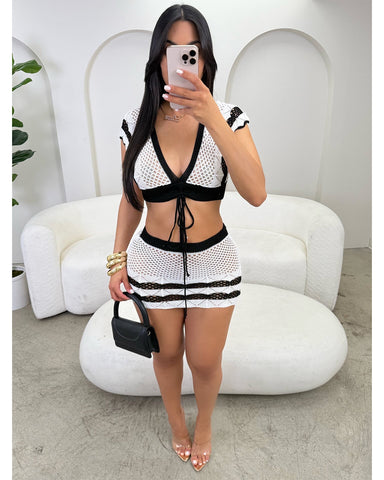 Dinner in Athens Skirt Set