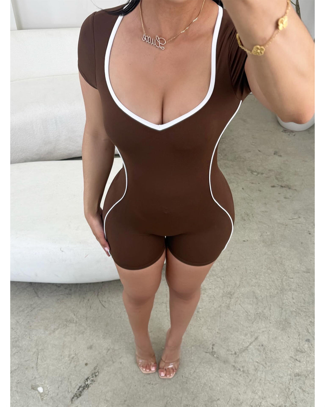 Espresso Activewear Romper