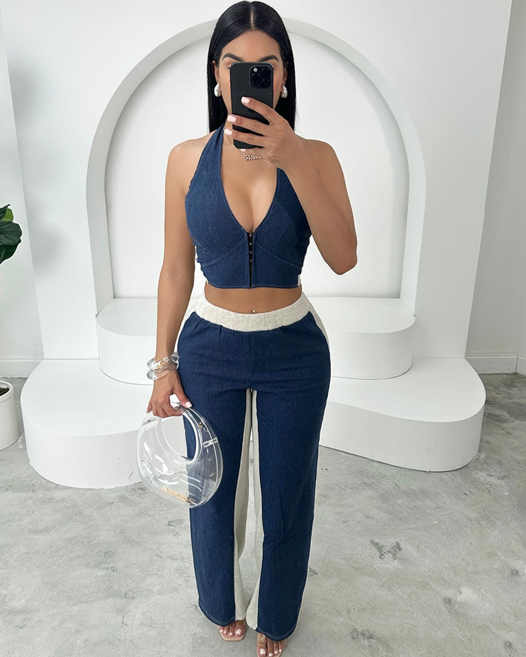 Denim & Chill Sweat Set