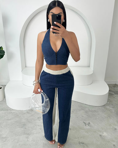 Denim & Chill Sweat Set