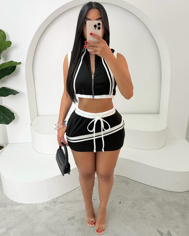 No Games Skirt Set (Black)