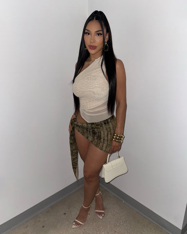 Nude Mesh Top