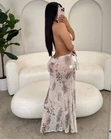 Angela Mesh Backless Maxi
