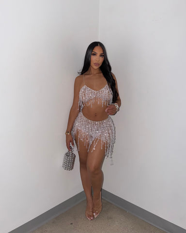 Champagne Glitz Skirt Set