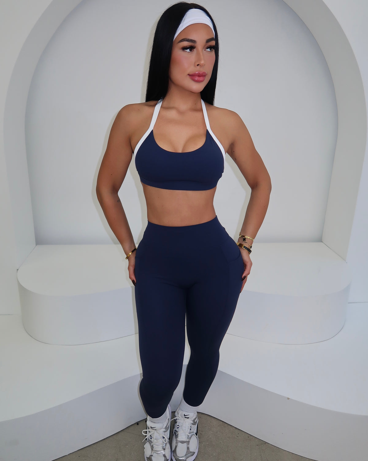 Navy Outlined Fitness Set