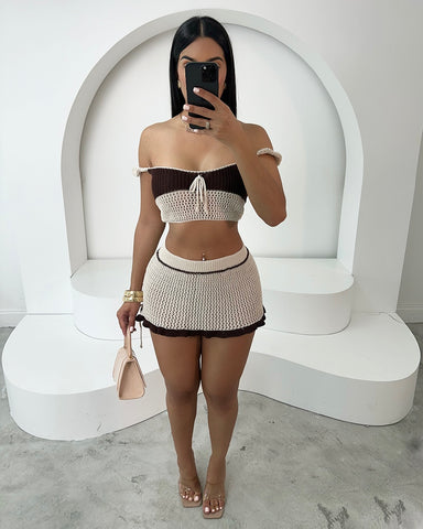 Cafe Date Knit Skirt Set