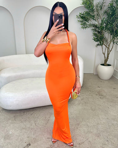 Orange Crush Backless Maxi