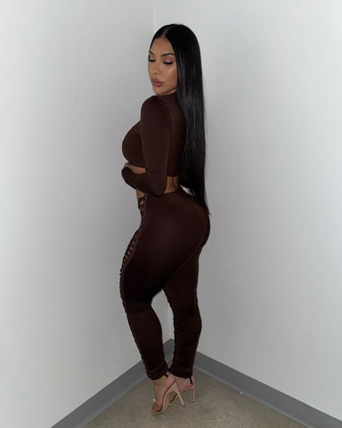 Amanece Pant Set LongSleeve (Brown)