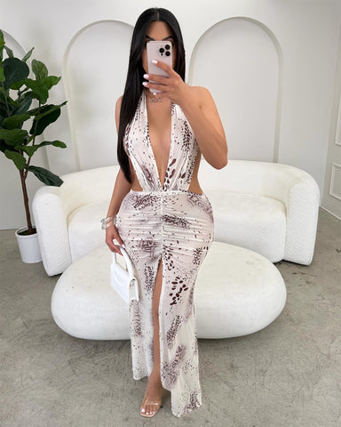Angela Mesh Backless Maxi