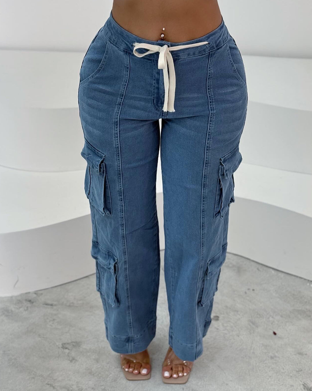 Stretchy Denim Cargos