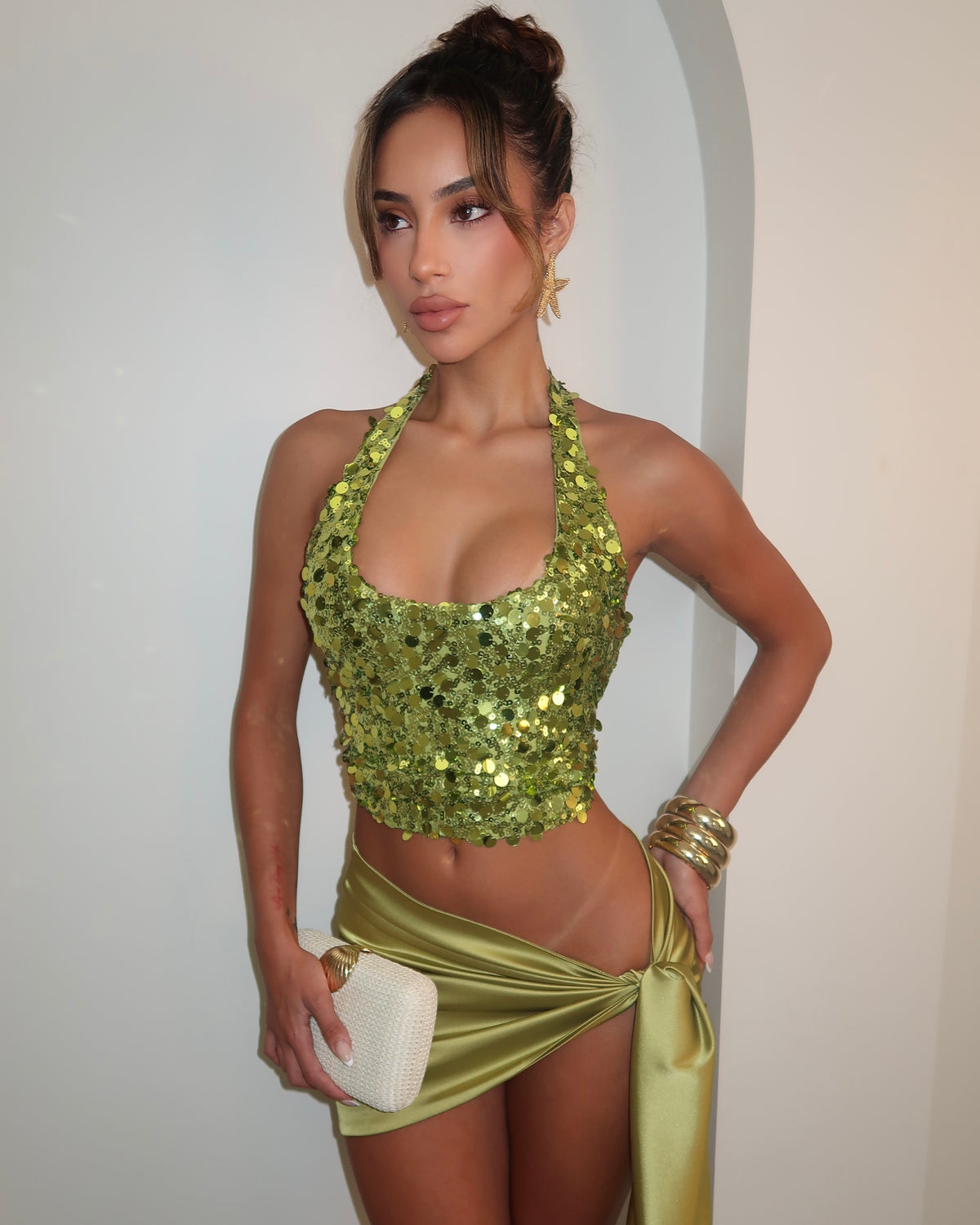 Shimmer & Sip Sequin Crop