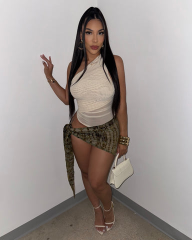 She’s Venom Velvet Wrap Skirt