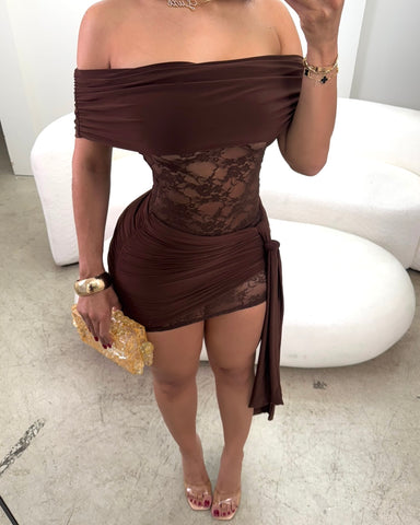 Espressos & Lace Mini Dress