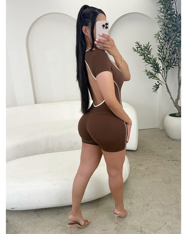 Espresso Activewear Romper
