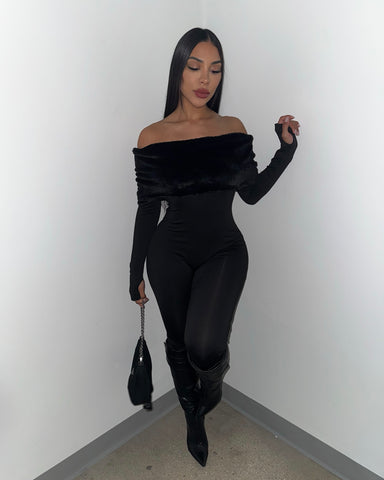 New York Nights Fur Jumpsuit
