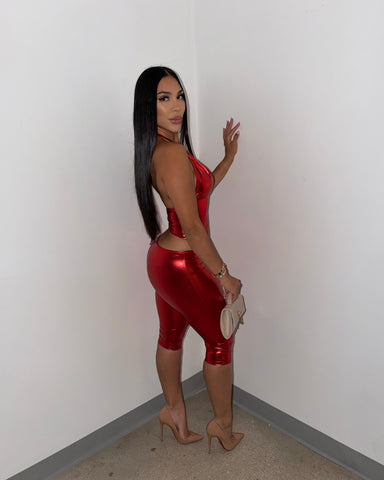She’s Bad Capri Set (Chrome Red)