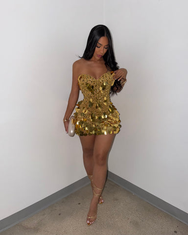 Golden Heiress Glam Dress