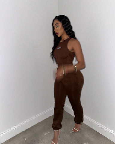 Errands On Chill Jogger Set (Brown)