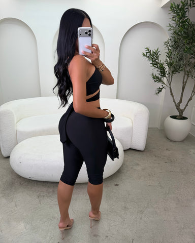 Sexy In Black Capri Set