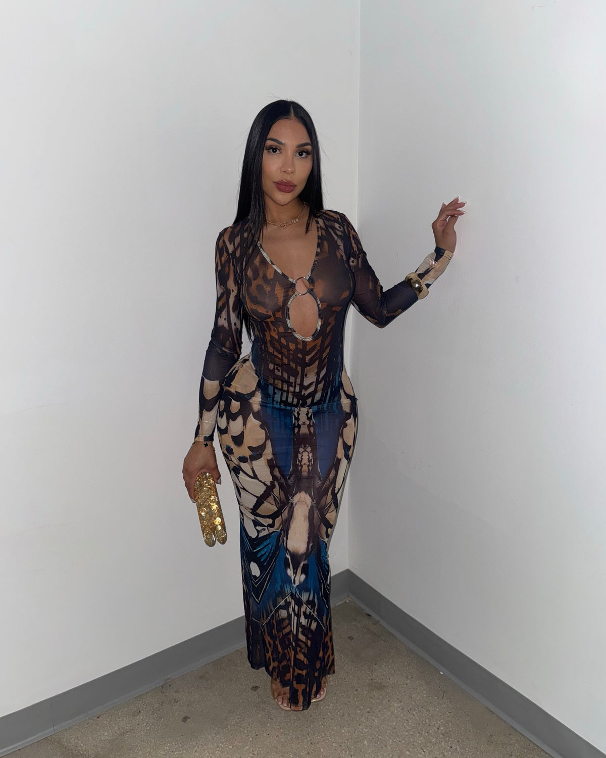 Blue Ember Mesh Maxi