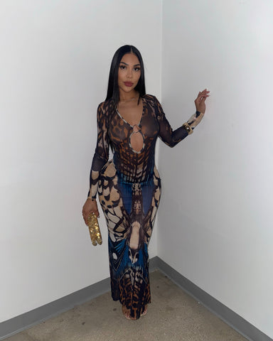 Blue Ember Mesh Maxi