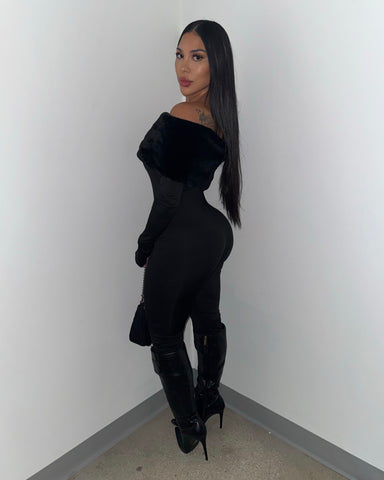 New York Nights Fur Jumpsuit