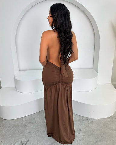 Anastasia Backless Maxi (Mocha)