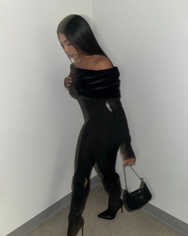 New York Nights Fur Jumpsuit