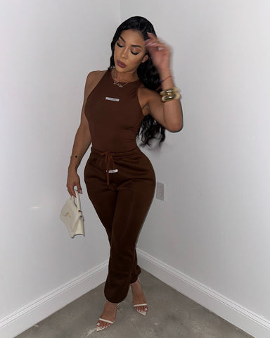 Errands On Chill Jogger Set (Brown)