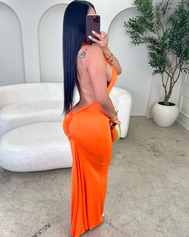 Orange Crush Backless Maxi