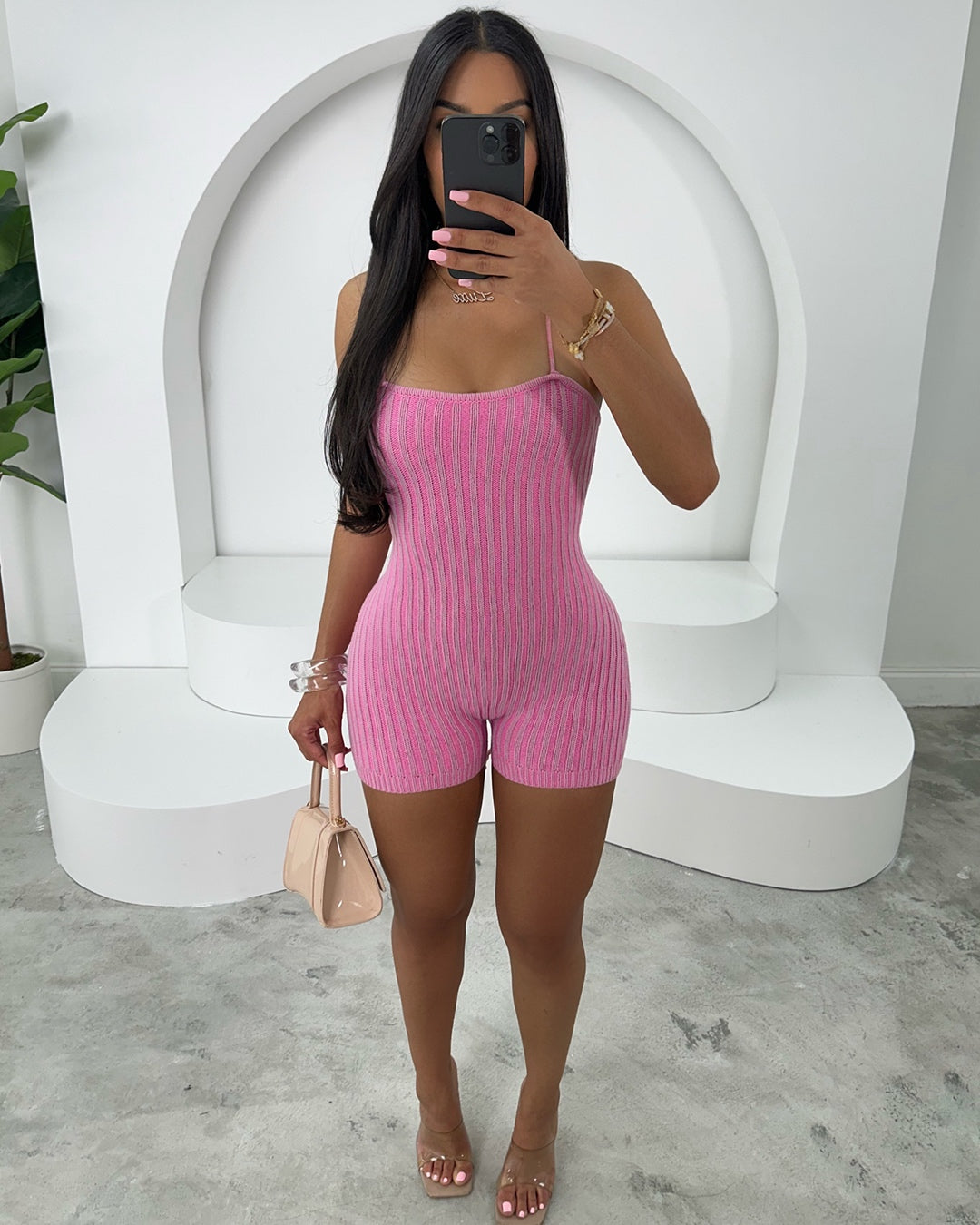 Up To Trend Romper (Pink)