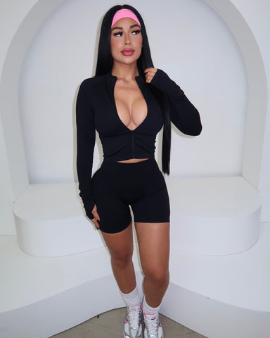 Zip Up Black Fit Set