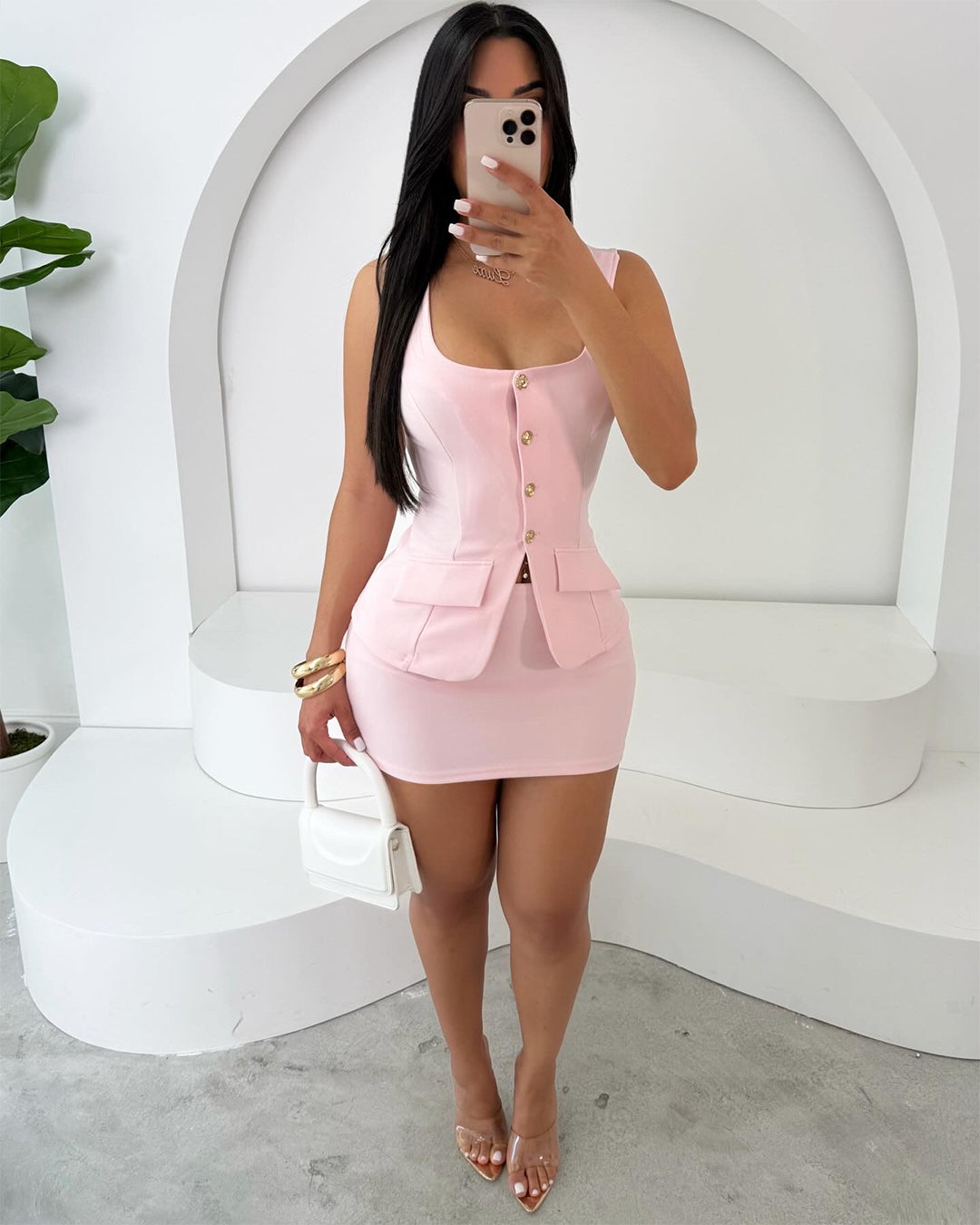 She’s A Sweetheart Skirt Set (Pink)