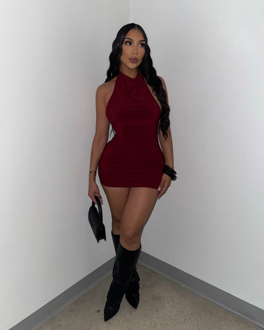 Burgundy Highneck Mini