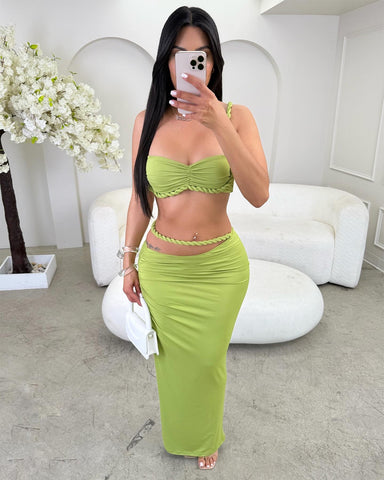 Knot into you maxi set (Green)