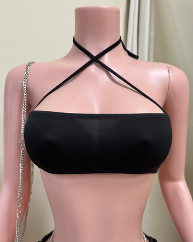 Strapless Black Crop