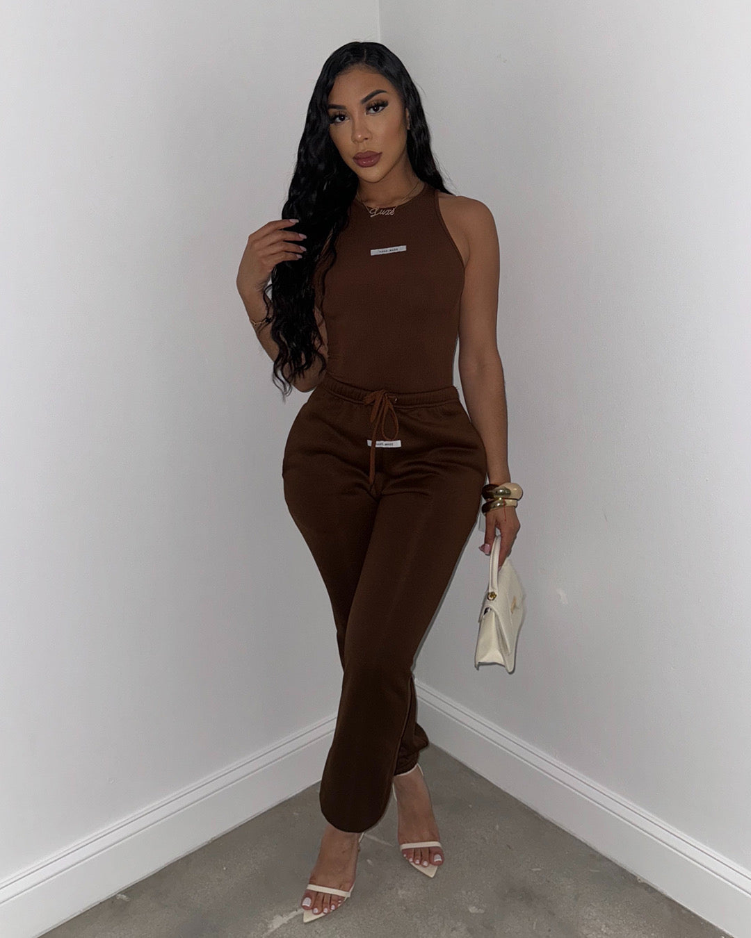 Errands On Chill Jogger Set (Brown)