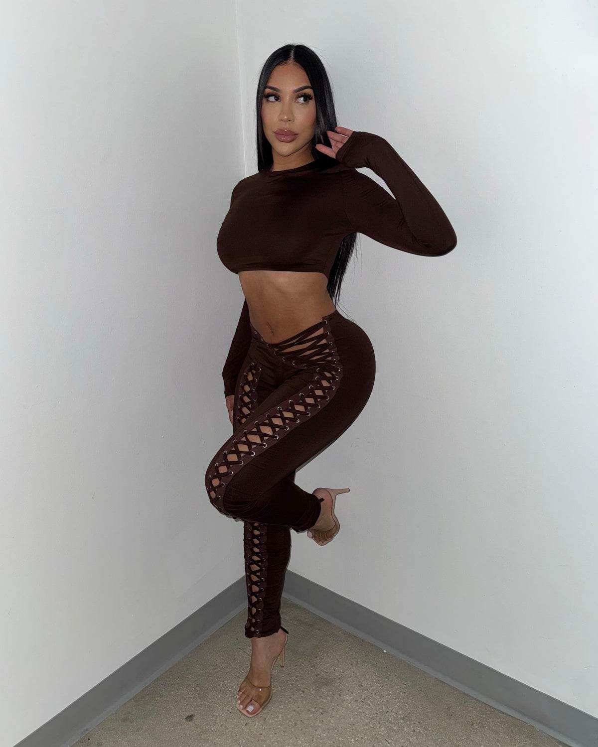 Amanece Pant Set LongSleeve (Brown)