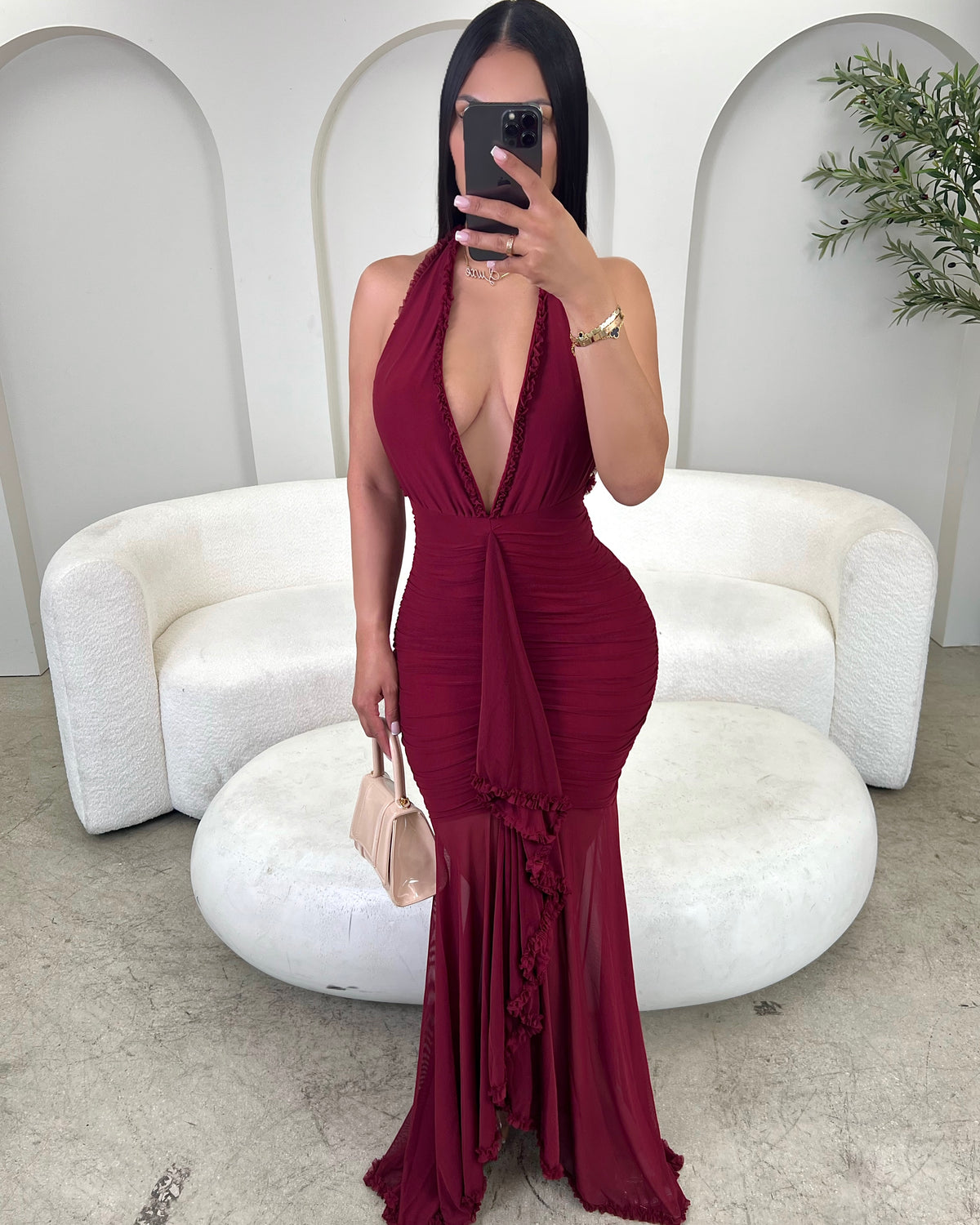Merlot Ruffles Maxi