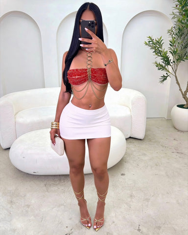 Ruby Siren Beaded Top