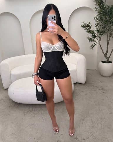 Pretty In Layers Corset (B&W)