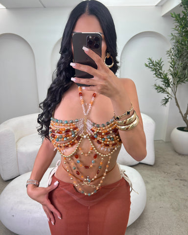Desert Treasure Beaded Top