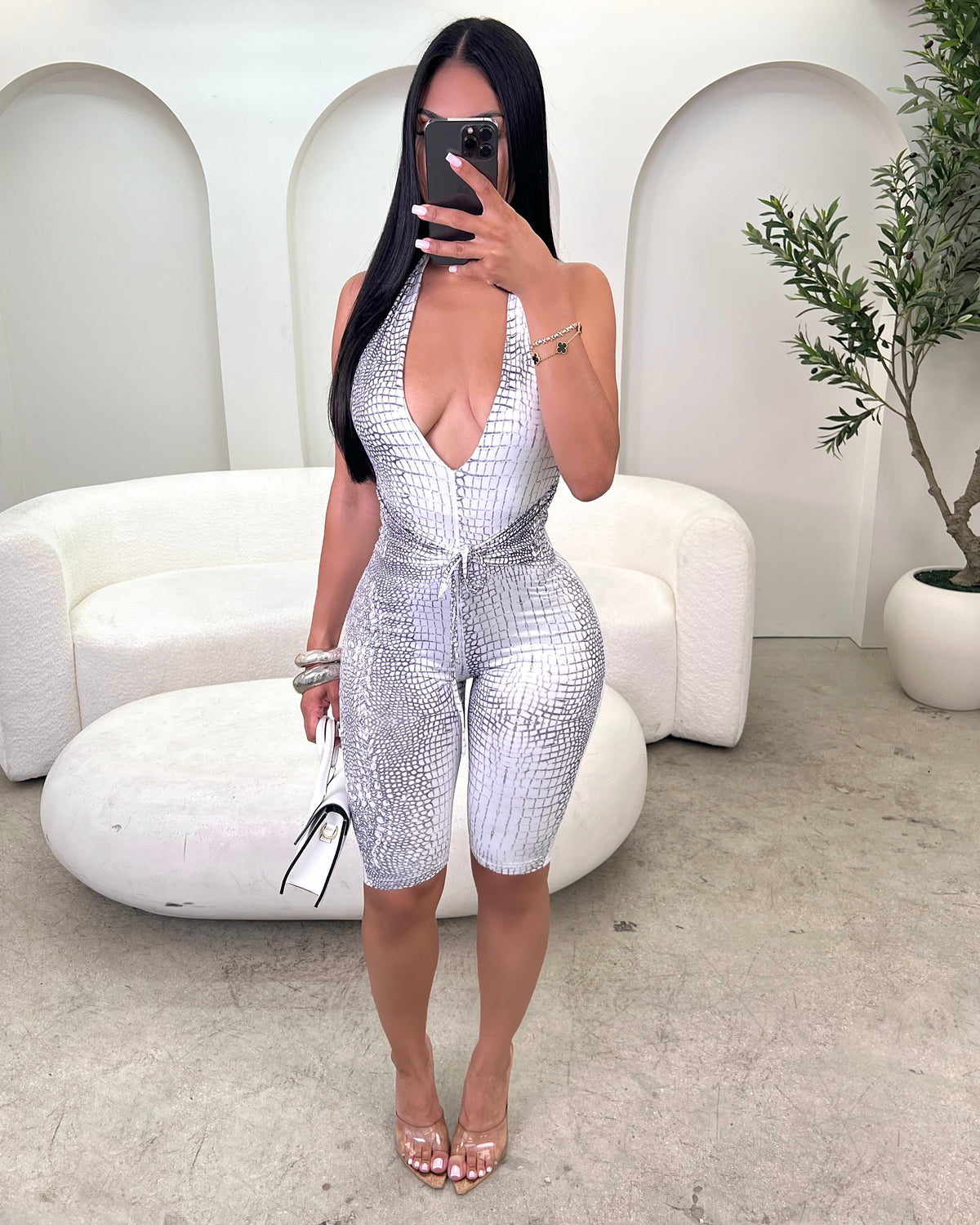 Snow Python Capri Romper